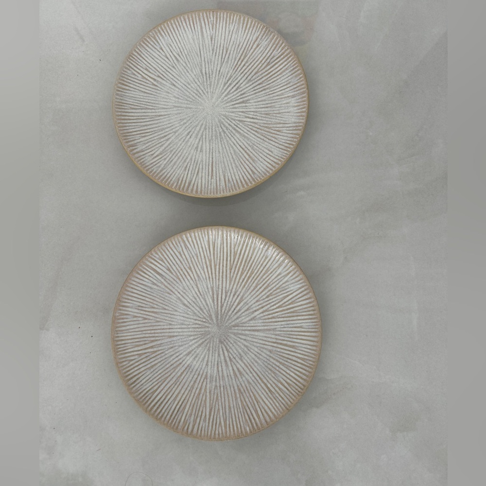 Two Joseph Abboud Stoneware Illusion White Salad Plates